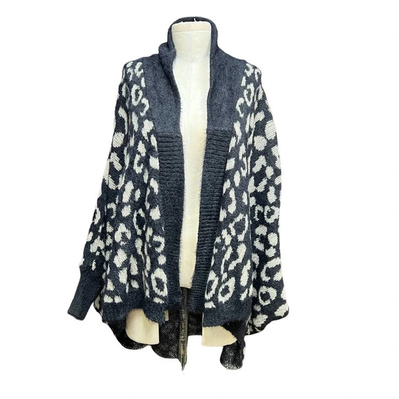 Anthropologie Sweaters - Anthropologie Akemi + Kin Louise‎ Sweater Cardigan Leopard Print Black One Size